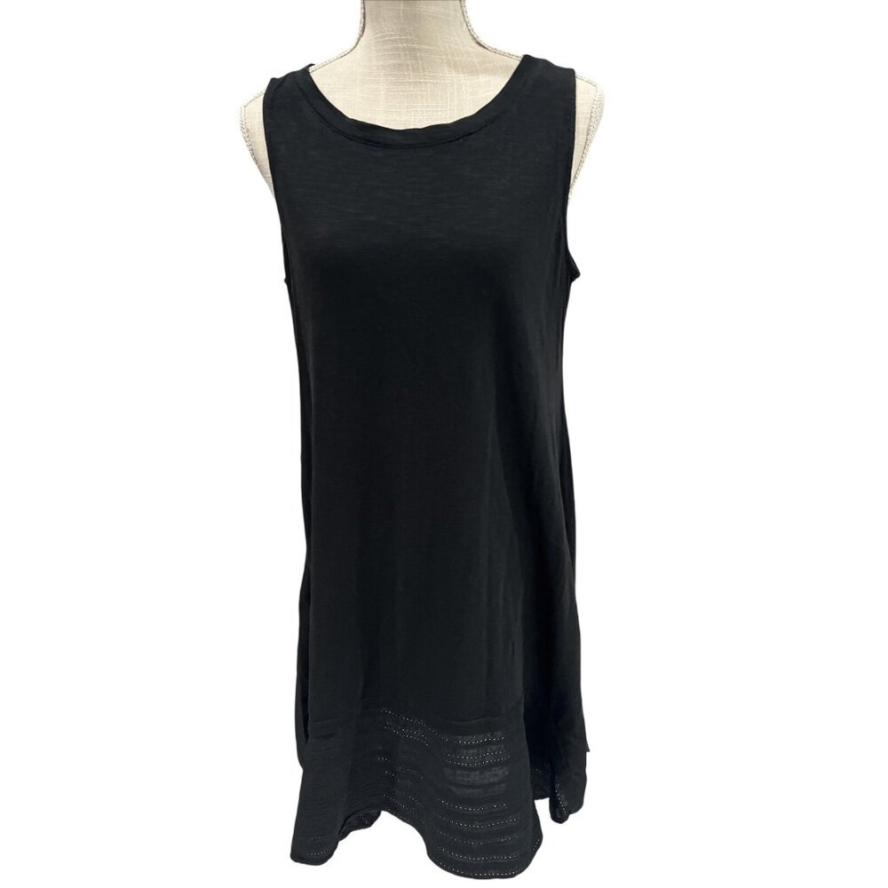LOGO Lori Goldstein Black Sleeveless Tank Dress Size LP